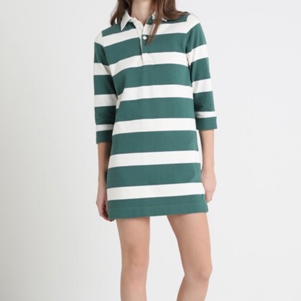 Abercrombie Green and White Rugby Dress